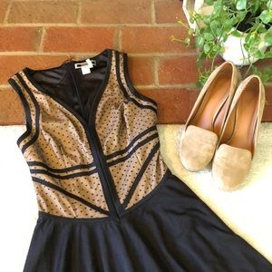 NWOT - Black and Cream Nikibiki fit/flare dress